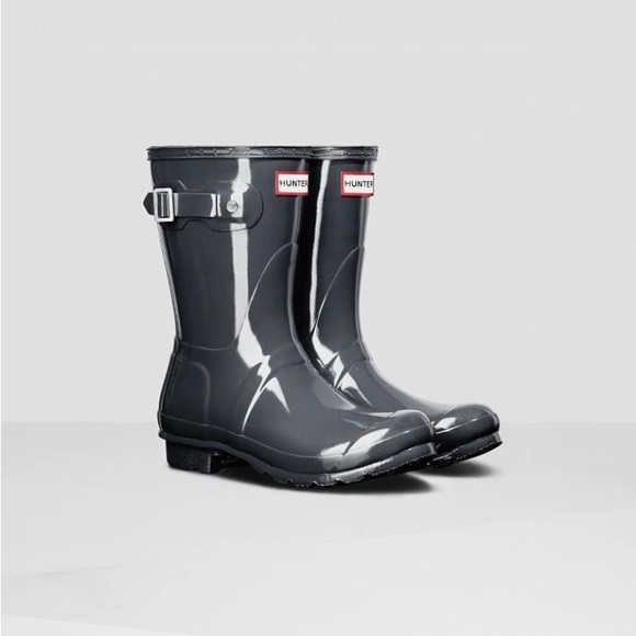 Hunter Shoes - Hunter Women’s Original Short Gloss Rain Boot Size 9 - Dark Slate